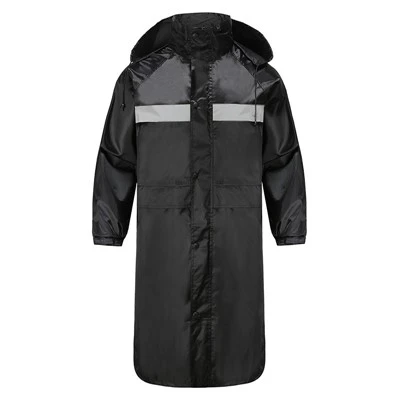 Imperméable réfléchissant noir sécurité du travail masculin